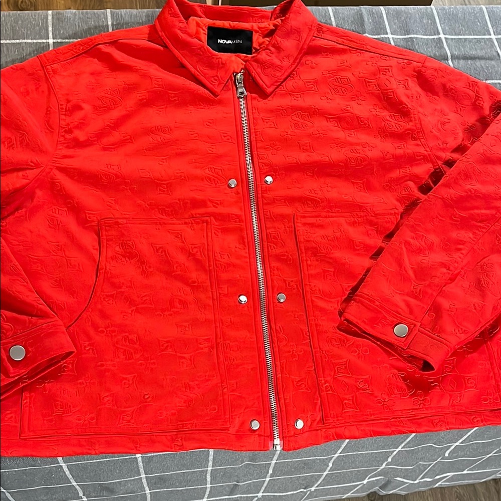 Fashion Nova Red Lightweight Shirt Jacket with Sporty Style